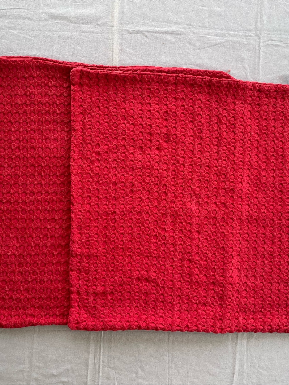 Tommy Hilfiger Set Of 2 Decorative Euro Square Shams Waffle Weave Pillowcases